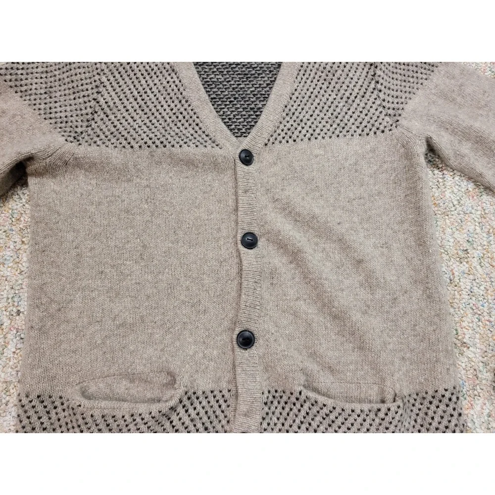 Levis Sweater Mens Large Oatmeal Lambs Wool Blend Button Up Cardigan Cabin Lodge